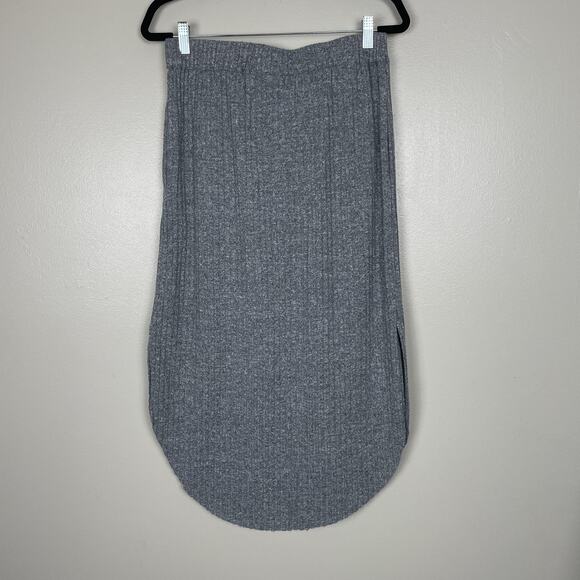 Sabina Musayev Skirt Womens Medium Gray Ribbed Knit Drawstring Pockets Cozy - Picture 3 of 9
